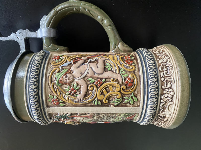 Hochwertiger Steinkrug mit Zinndeckel – Bild 2
