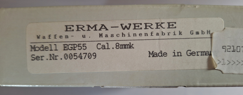 Erma EGP55 Kaliber 8 mm Knall PTB399 neu im Karton – Bild 5