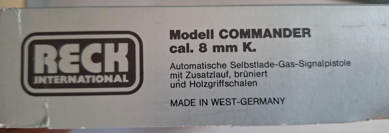 Reck Commander Kaliber 8 mm Knall, PTB238/2 neu im Karton – Bild 6