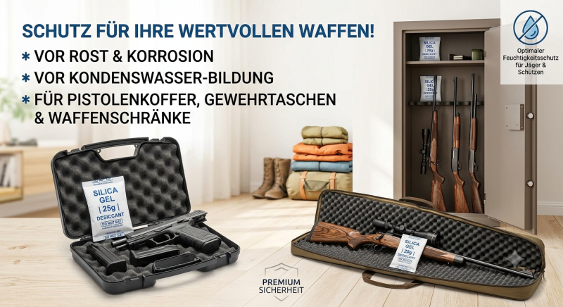 1x PRO DRY Trockenmittelbeutel 25g Waffenschrank Koffer Zubehör Feuchtigkeitsschutz Rost – Bild 2