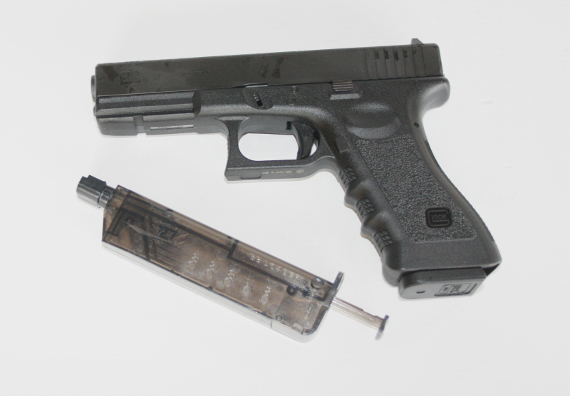 Glock 17 Softair-Pistole CNC-gefräster Stahlschlitten Kaliber 6 mm BB Gas Blowback (P18), neu – Bild 2