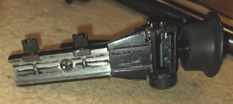 Anschütz Diopter mit Korntunnel – Made in W.-Germany – 11 mm – voll funktionsfähig – nuotrauka 2