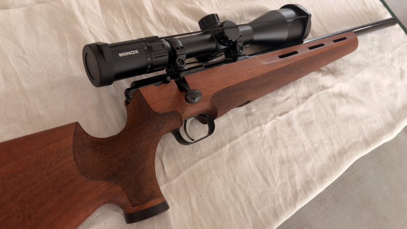 Weihrauch HW 66 / Jagdmatch Büchse / Matchabzug / .222 Rem. / Aufschubmontage / Minox ZX5 3-15x56 – Bild 3