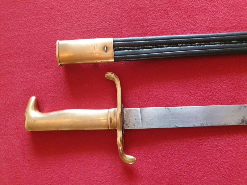 Orig. Preuß. Seitengewehr M1871 m. Scheide Klingenätzungen Herst. Ritterkopf W.R. Kirschbaum Selten – Bild 5