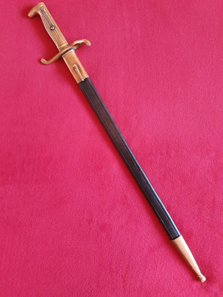 Orig. Preuß. Seitengewehr M1871 m. Scheide Klingenätzungen Herst. Ritterkopf W.R. Kirschbaum Selten – Bild 3