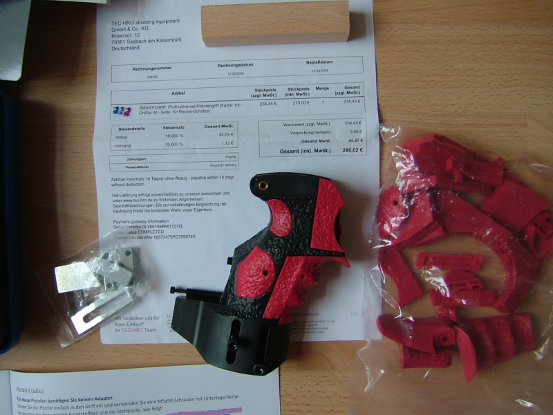 SMART-GRIP,Profil-universal-Pistolengriff Farbe Rot für Walther,Steyer,Hämmerli,Morini, Testro,Pardi – Bild 3