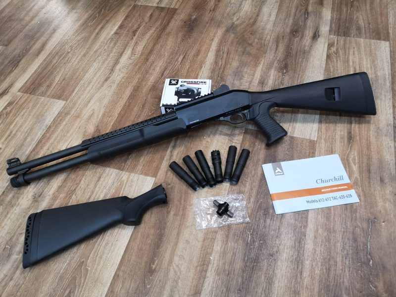 Akkar Taratay TK-355 7+1 Schuss, Garantie, 12/76 LL20" schwarz Vorderschaftrepetierflinte/Pumpgun – Bild 2