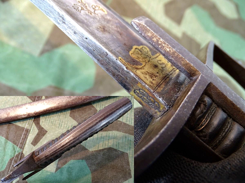 Historischer, Altpreussischer Husarensäbel, Solinger Klinge mit vergoldeter Gravur, M 1721? – Bild 6