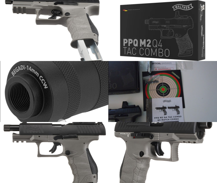 Walther PPQ M2 Q4 TAC Combo RedDot,Schalli, 4,5 mm Diabolo Co2- Restgarantie, Double Action OVP RG. – Bild 2