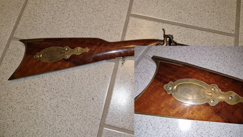 Vorderladergewehr, Perkussion, Kentucky Rifle Cal. 45, "Kentackian" Made in Italy, ca. 130 cm – billede 2