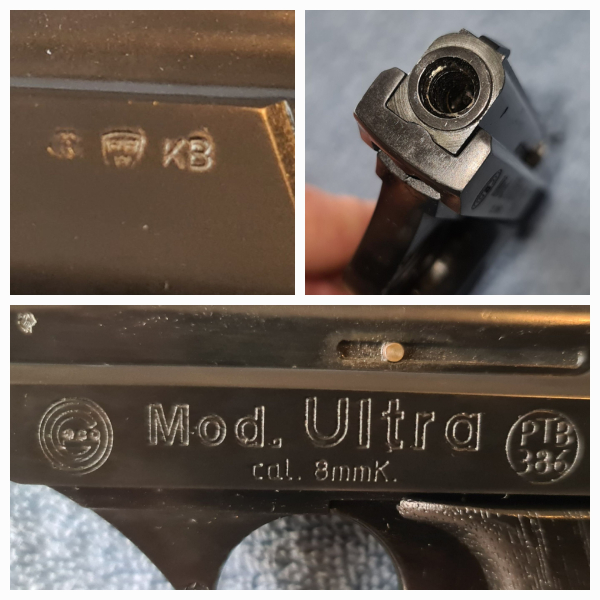Geco , Mod. Ultra , Cal. 8mm PAK , PTB 386,sehr schöner Zustand – Bild 4