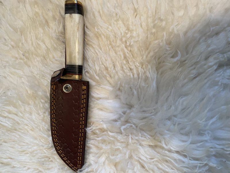 Jagdmesser Damast mit toller Lederscheide – slika 5