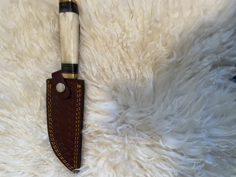 Jagdmesser Damast mit toller Lederscheide – slika 6