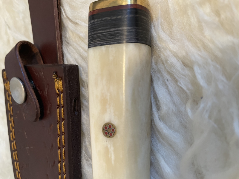 Jagdmesser Damast mit toller Lederscheide – slika 4
