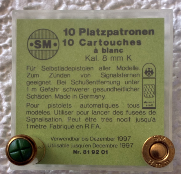 8mm SM Platzpatronen Rarität – billede 2