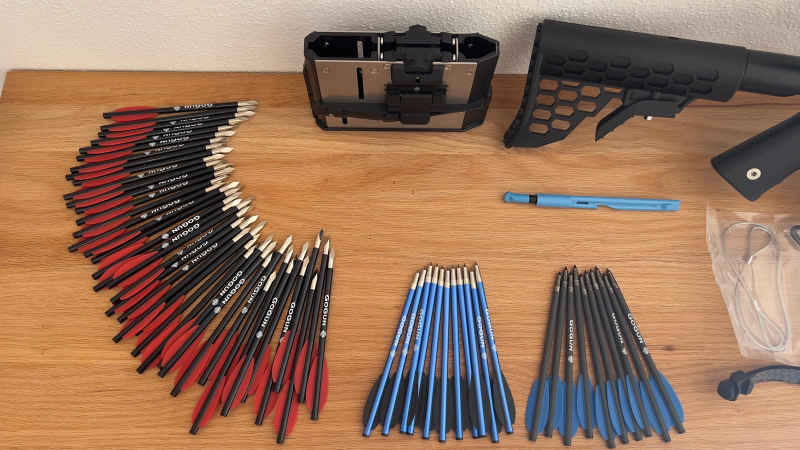 Mey Interceptor Armbrust – 2 Magazine, Feyachi-Optik, 60 Bolzen, Ersatzsehne – nur 3 Schüsse – Bild 2