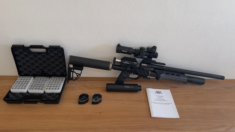 AEA Megalodon Mk1 F-Serie .50 – ungeschossen – Firefield, Schalldämpfer, 2 Magazine, 90 Slugs – Bild 2