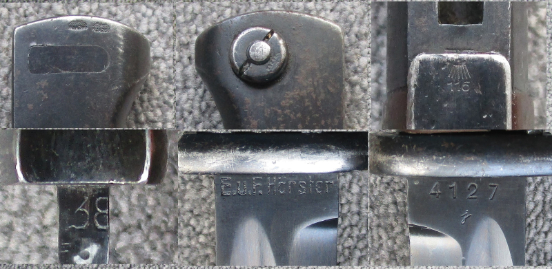 Bajonett Seitengewehr SG 84/98 für Karabiner 98k K98 Wehrmacht E.u.F. Hörster 1938 WaA K43 – zdjęcie 6