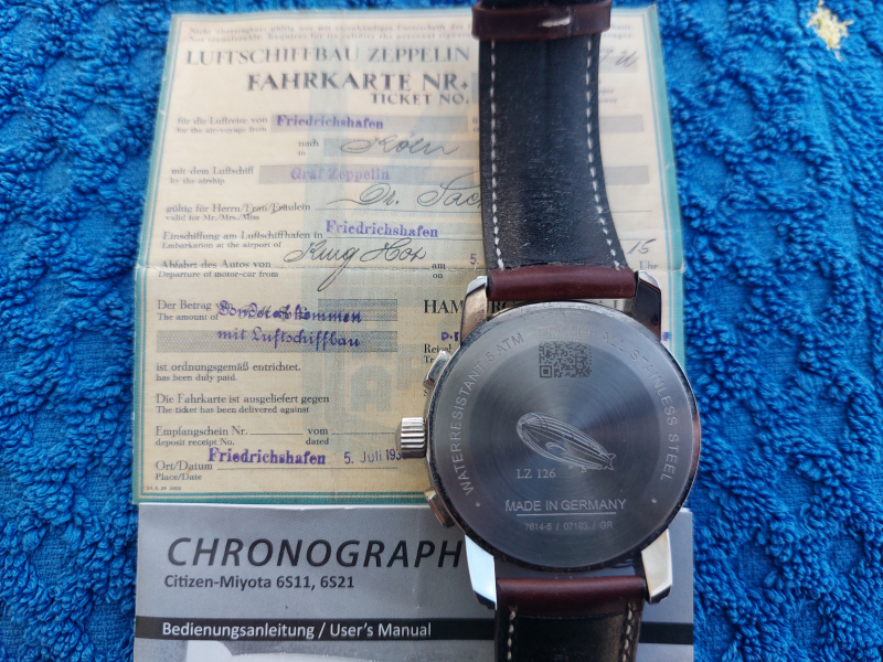 ZEPPELIN CHRONOGRAPH LZ 126 LOS ANGELES, Full Set, neuwertig – Bild 2