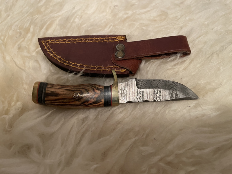 Kleineres Damastmesser rötlicher Griff – slika 4