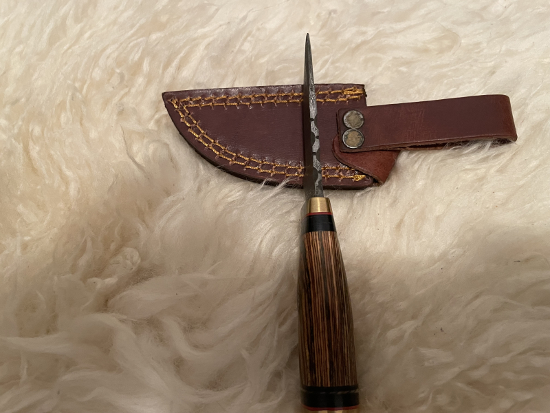 Kleineres Damastmesser rötlicher Griff – slika 5
