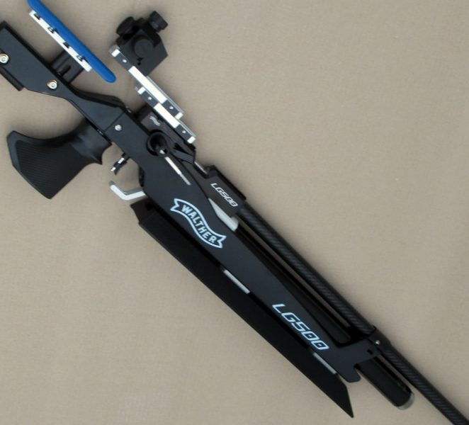 PRESSLUFTGEWEHR WALTHER LG500 BLACKTEC - NEU - MIT AUFLAGEPLATTE UND VISIER-RÜCKVERLAGERUNG – Bild 3