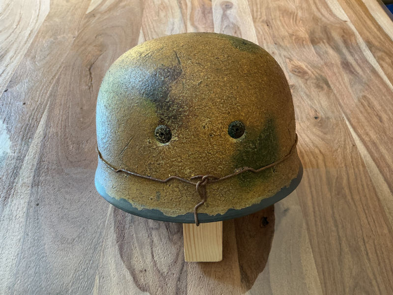 Deutscher Fallschirmjäger-Helm M38 in Camo Rauhtarn – Bild 4