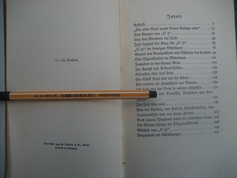 Marine / U-Boot, "M. Valentiner, U38 Wikingerfahrten" 1934 – billede 2