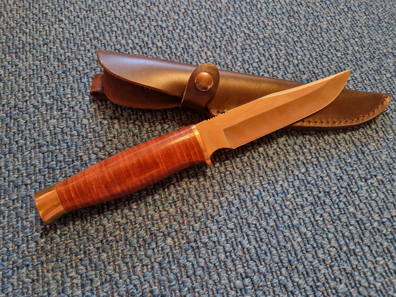 Unbenutztes Linder Bowie Knife, Klingenlänge ca. 15 cm. inkl. Tasche, 440A INOX – Bild 4