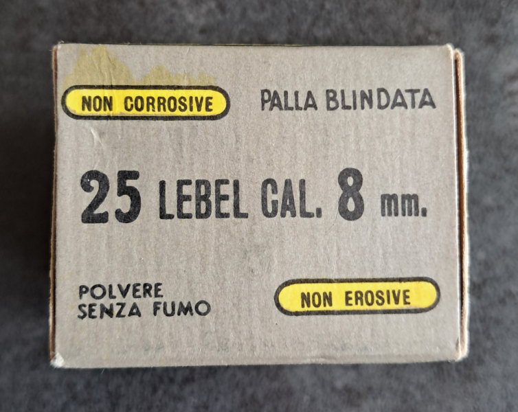 Sammlermunition Fiocchi 8 mm LEBEL VM 25 Stück, ca. 1980 – Bild 3