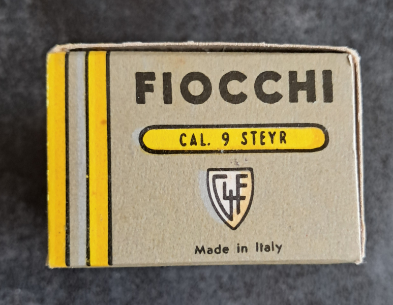Sammlermunition Fiocchi 9 mm STEYR VM 25 Stück, ca. 1980 – Bild 3