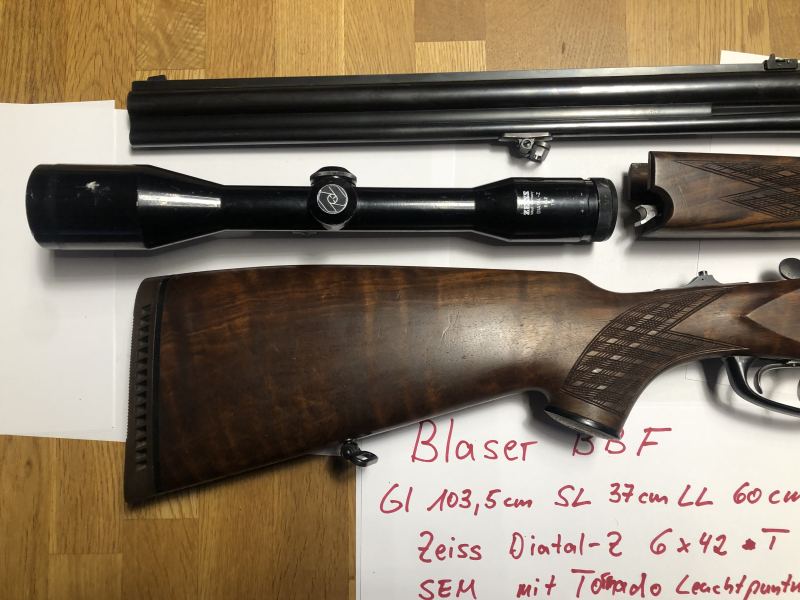 Blaser BBF 7x65R 12/70 mit Zeiss und Tornado Leuchtpunkt – Bild 5