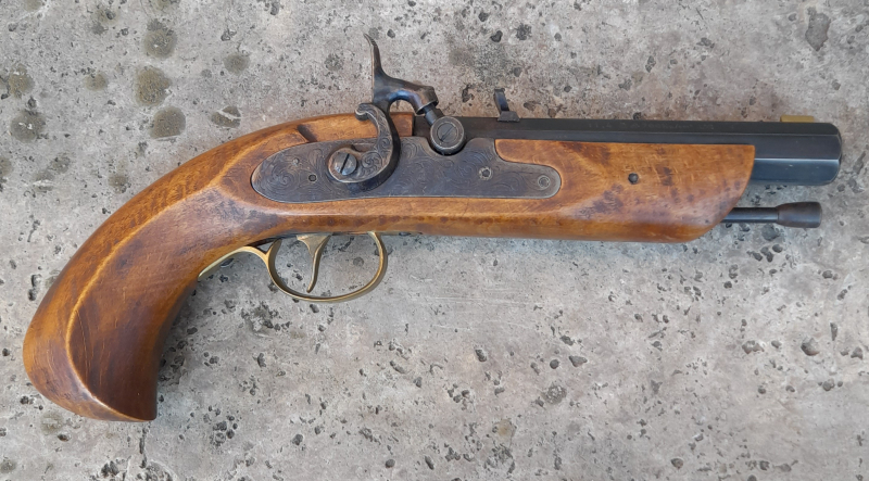 Perkussion Vorderlader Pistole CONONIAL in Cal. 45 mit großem Set und Kasten – Bild 2