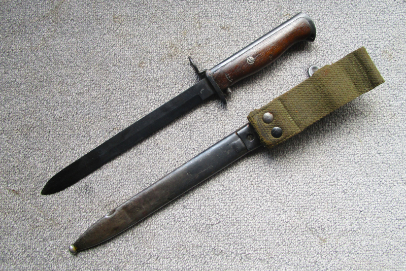 Norwegisches Krag Jörgensen Bajonett Seitengewehr M.1894 Wehrmacht Kongsberg mit Koppelschuh frühes – Bild 2