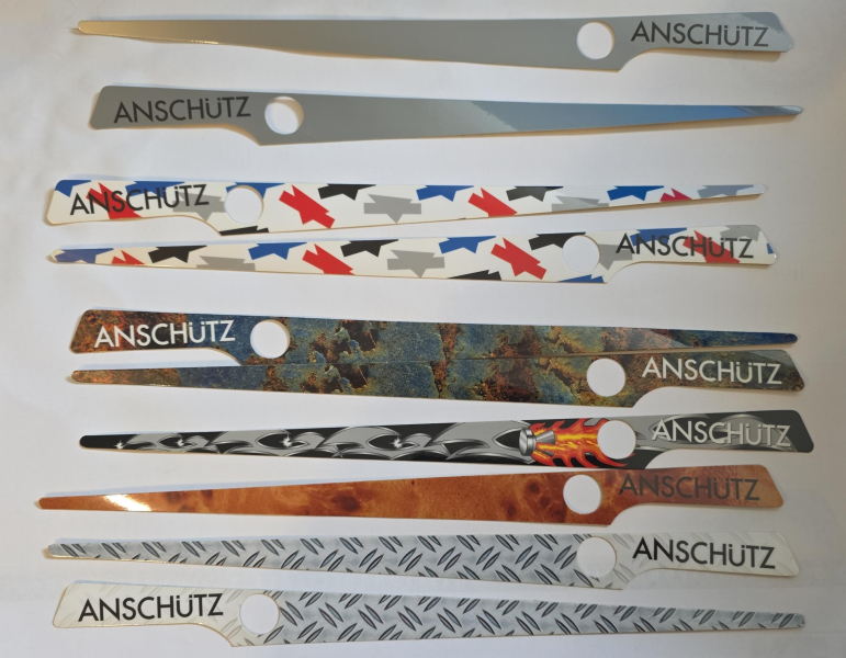 1.7 008086, 10 Stück ANSCHÜTZ, Aufkleberset Aufkleber für Alu Schaft – Bild 1