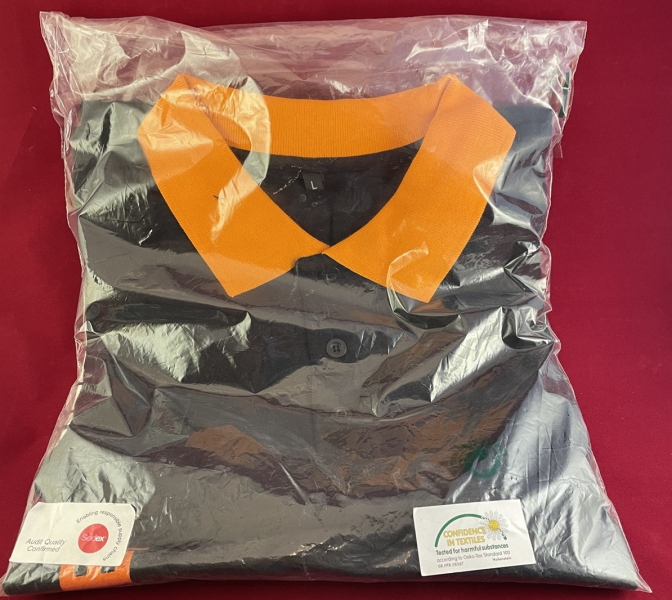 Poloshirt Schriftzug Steyr Mannlicher, Größe L, schwarz/orange – Bild 2
