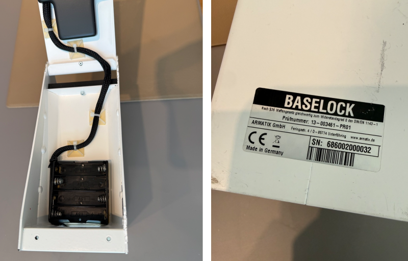 Armatix Waffentresor Baselock zugelassen Sicherheitsstufe 0 Kurzwaffe + Magazin 9mm Waffenhalter – Bild 5