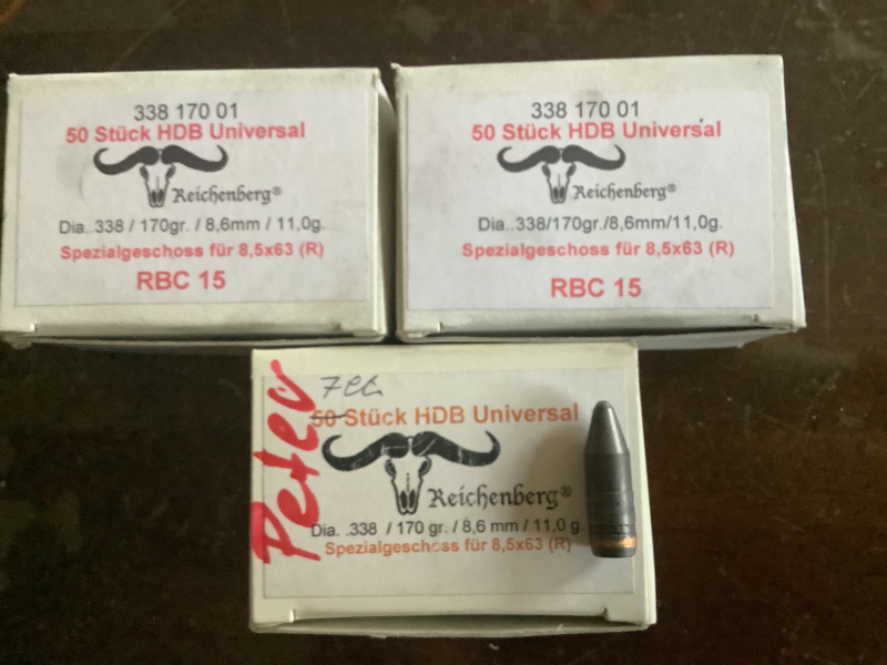 107 Reichenberger Geschosse HDB Universal .338 170 grain – afbeelding 1