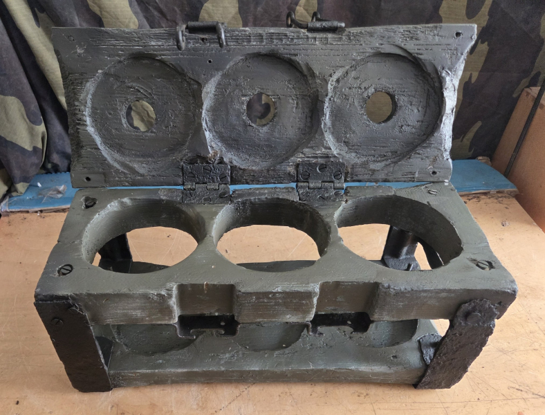 Deutsche Holzkiste für die S-Mine 35(Bombe Bodenfund Granate) – Bild 2