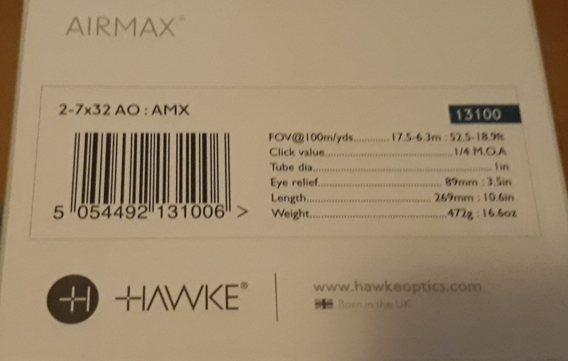 Präzisionszielfernrohr Hawke Airmax AMX 2-7-32 AO zum Verkauf – Bild 4