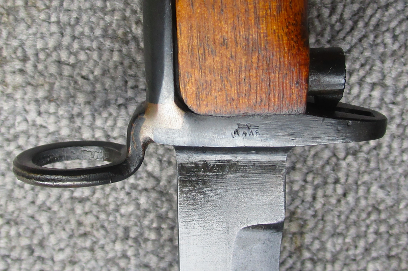 Norwegisches Krag Jörgensen Bajonett Seitengewehr M.1894 mit WaA-Abnahme Koppelschuh Wehrmacht Kongs – Bild 3