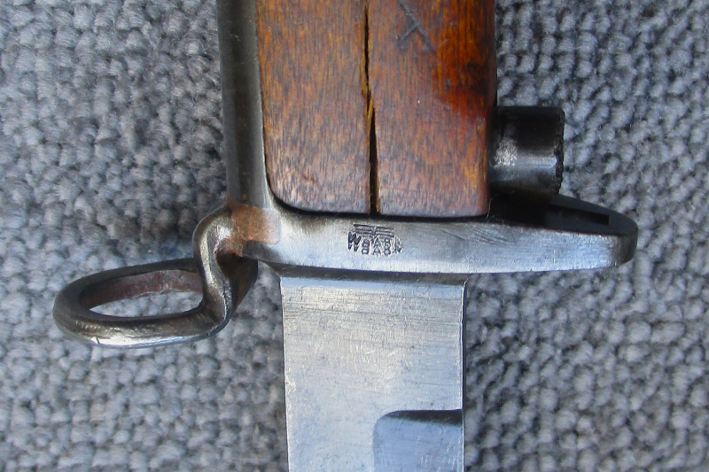 Norwegisches Krag Jörgensen Bajonett Seitengewehr M.1894 mit WaA-Abnahme Wehrmacht Kongsberg gebroch – Bild 3