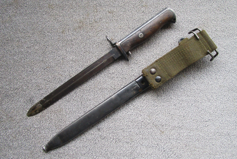 Norwegisches Krag Jörgensen Bajonett Seitengewehr M.1894 Wehrmacht Kongsberg mit Koppelschuh defekt – Bild 2