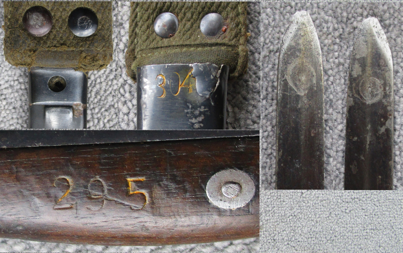 Norwegisches Krag Jörgensen Bajonett Seitengewehr M.1894 Wehrmacht Kongsberg mit Koppelschuh defekt – Bild 4
