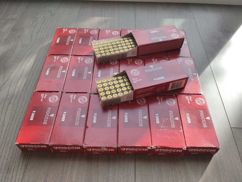 1000 Stück Fiocchi 9 mm Luga Hülsen -einmal verschossen - in Originalverpackung – Bild 1