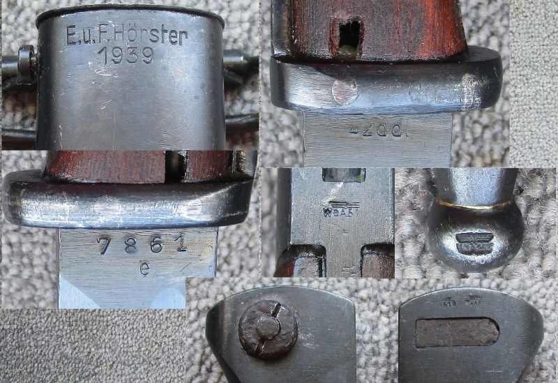 Bajonett Seitengewehr SG 84/98 für Karabiner 98k K98 Wehrmacht 42ddl Josua Corts E.u.F. Hörster 1939 – Bild 4