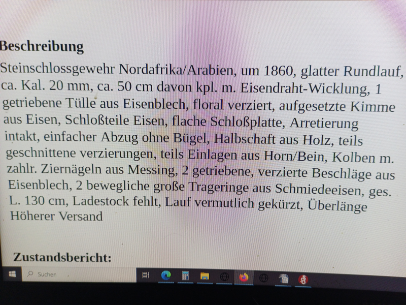 Steinschlossgewehr Nordafrika/Arabien um 1860 – Bild 6