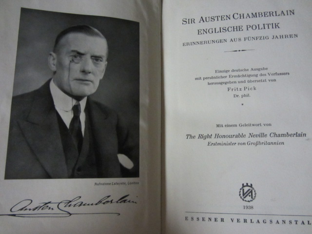 Buch 1938 Sir Austen Chamberlain Englische Politik – Bild 2