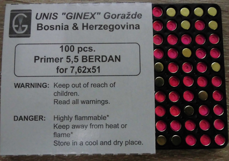 Zündhütchen GINEX LR 5,5mm BERDAN GP11 – Bild 1