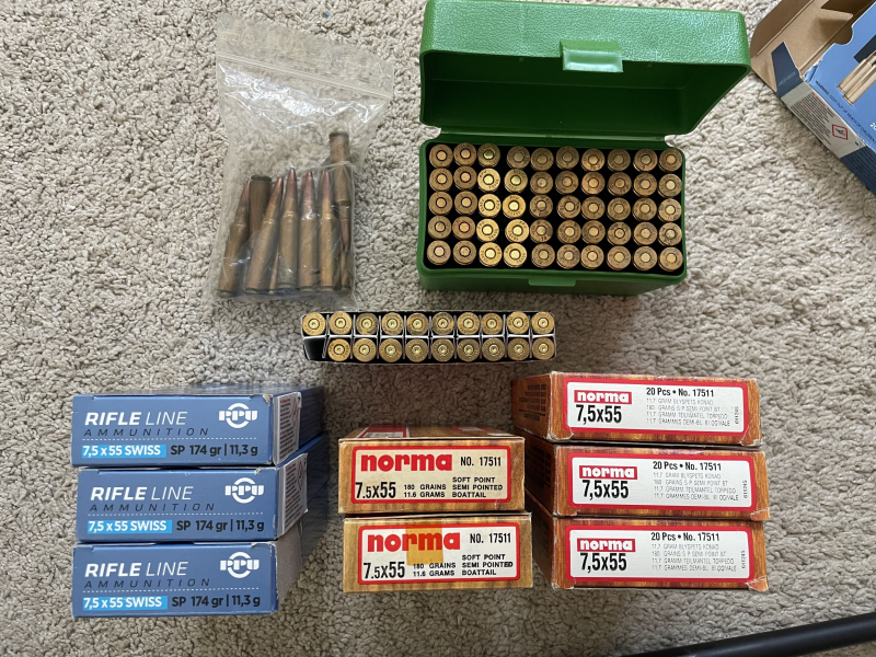 250 Schuss 7,5x55 GP11 Munitions Konvolut aus Norma, PPU, …(kostenloser Versand) – Bild 1